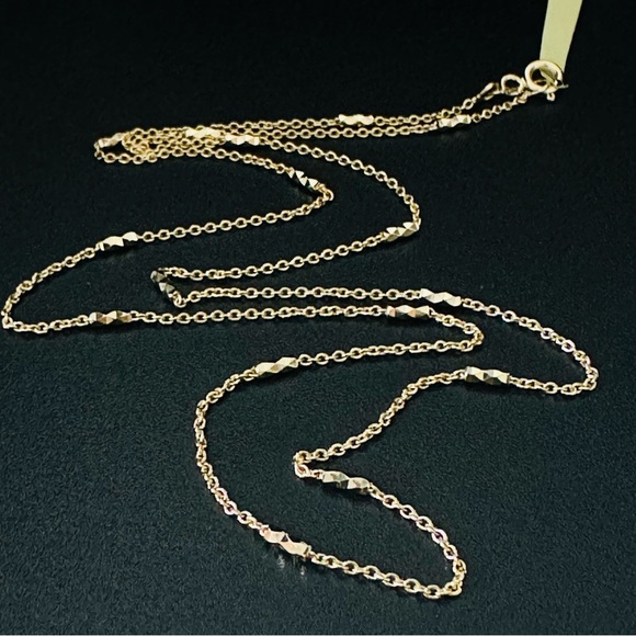 20”2.80 gr.14K Gold Solid Forzentina Cylinder Chain Necklace - Picture 8 of 17